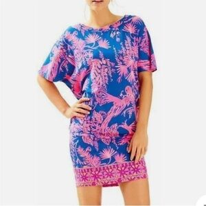 Lilly Pulitzer Blue Lowe Indigo Night Caw Engineered Dolman Sleeve
Dress Medium